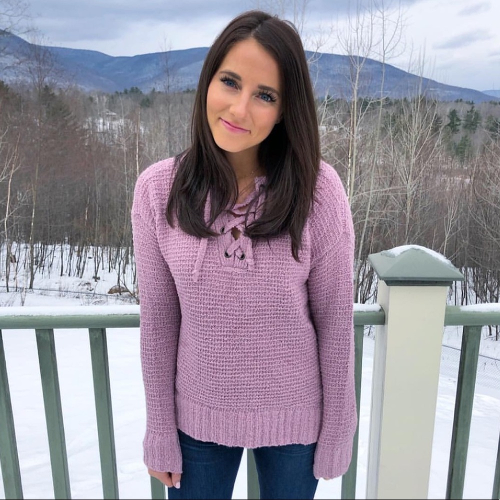 Lace up sweater